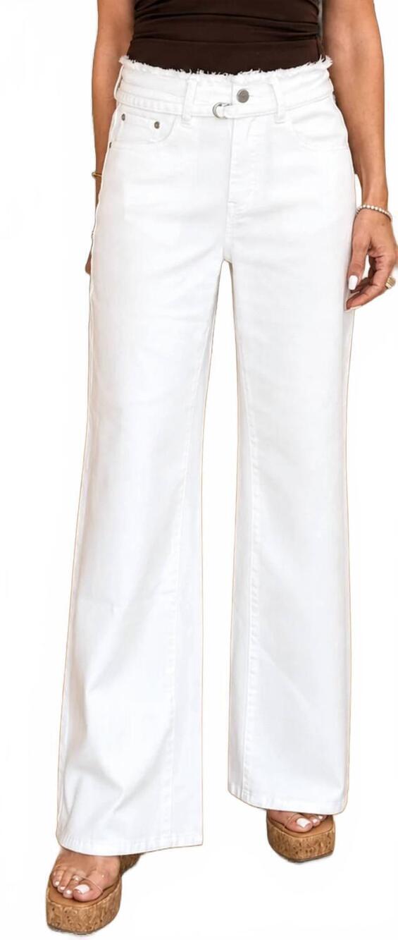 NEW BEVY FLOG debbie high-rise wide pant in white